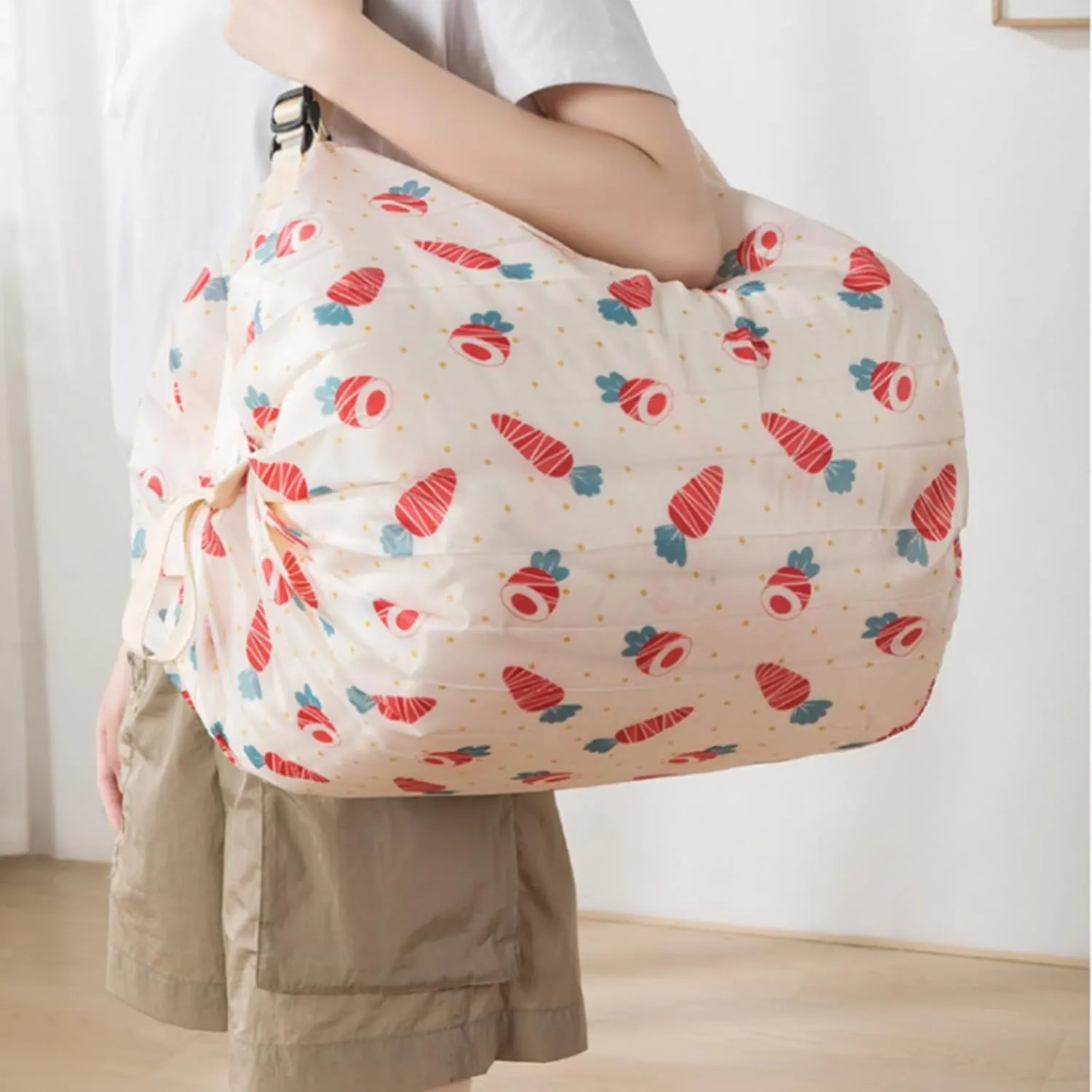 2PCS Travel Shoulder Bag Reusable Grocery Bags Foldable Shopping Bags Waterproof Pouch Bags Sports handbag