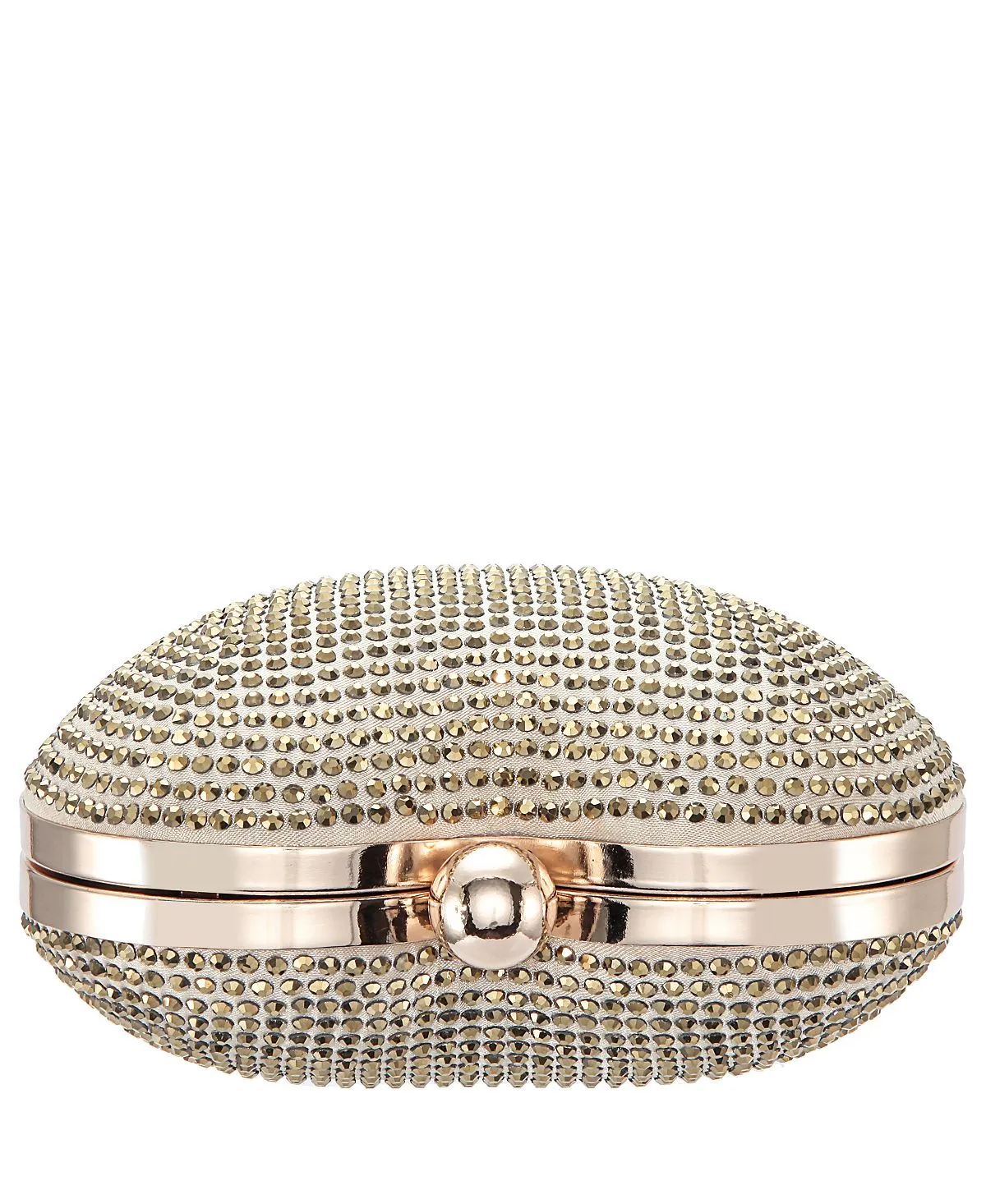 Amorie crystal minaudiere clutch with Nina heart embellishment, gold