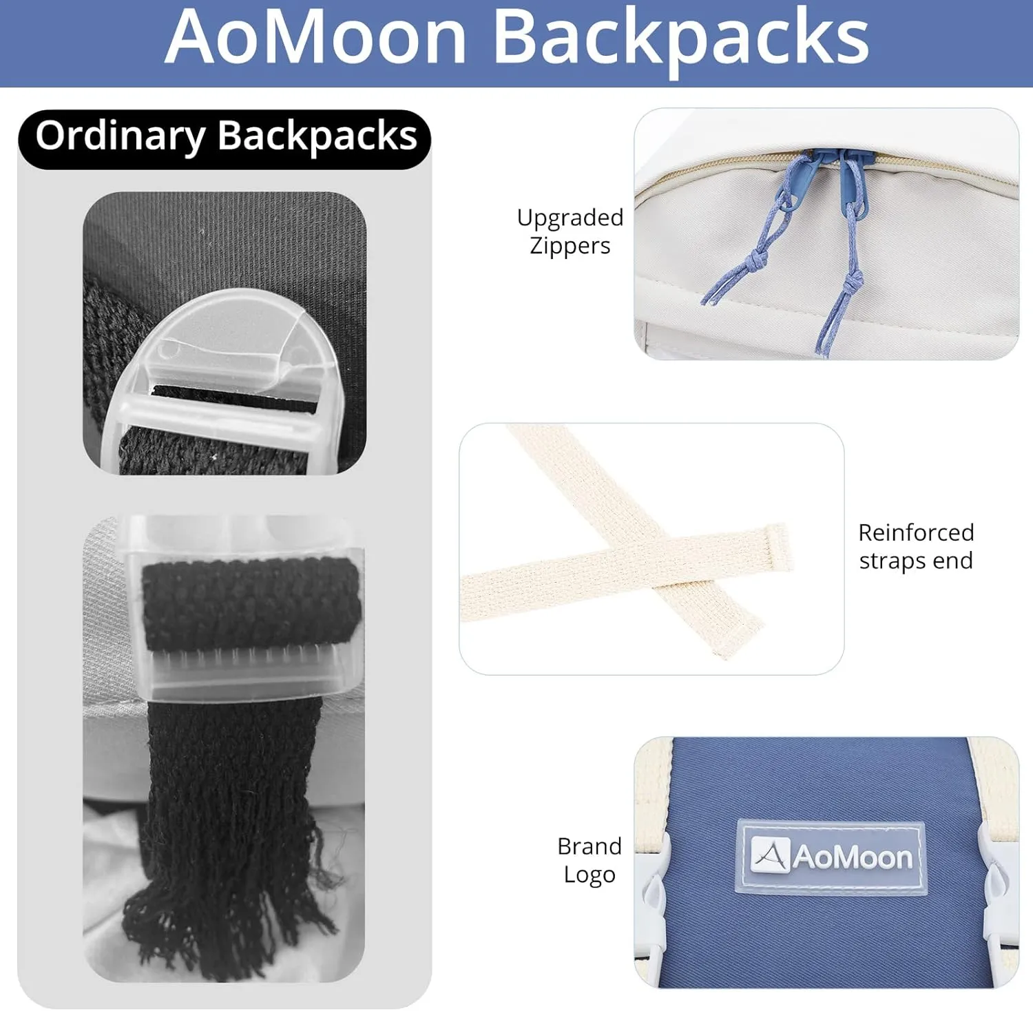 AoMoon Kawaii Backpack Lovely Pastel Rucksack for Teen Girls Aesthetic Student Bookbags with Kawaii Pin and Cute Accessories (Blue) One Size