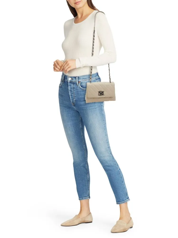 Badgley Mischka Quilted Shoulder Bag in Blush