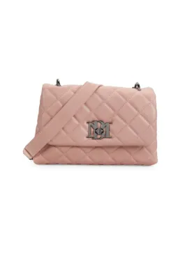 Badgley Mischka Quilted Shoulder Bag in Blush