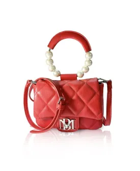 Badgley Mischka Women's Quilted Mini Flap Bag, Red