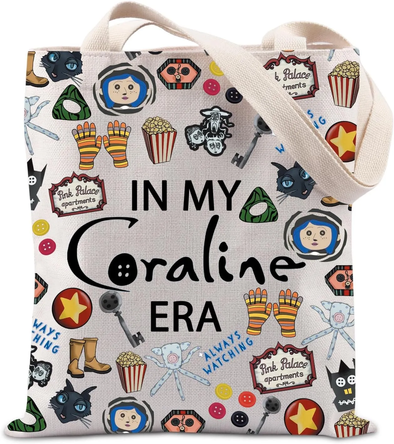 Cartoon Movies Inspired Gift Halloween Horror Themed Movie Lovers Gift Cartoon Fantasy Ghost Film Tote Bag