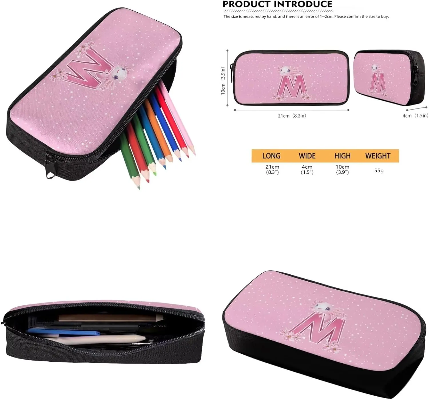 Cute Axis Dragon and Letter M Print Boys Girls Backpacks 3pcs/set School Backpack Casual Shoulder Bookbag Insulated Thermal Lunch Box Zipper Pencil Pouch