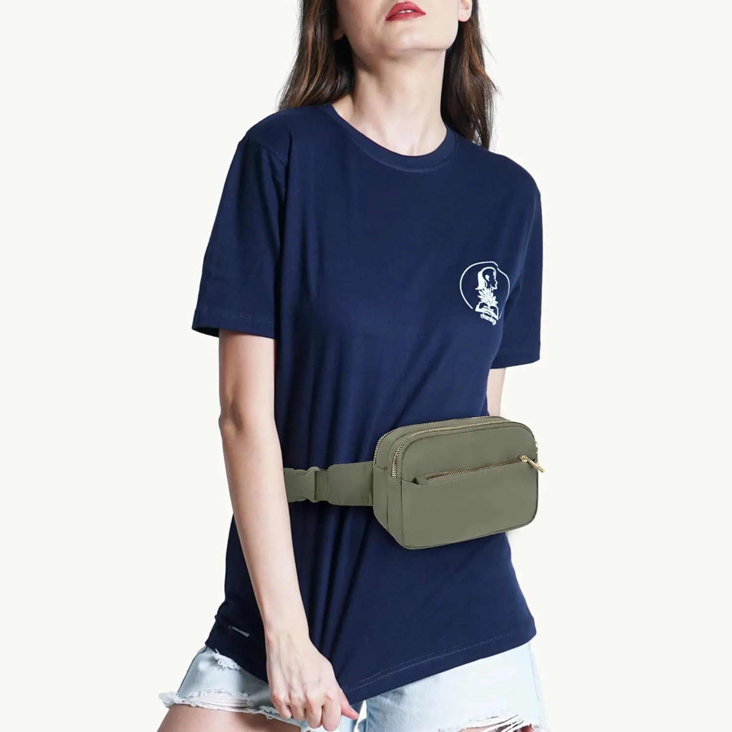 Fashion Fanny Bag-Waist Pack With Adjustable Belt Bag-Unisex Crossbody Pack Khaki Green