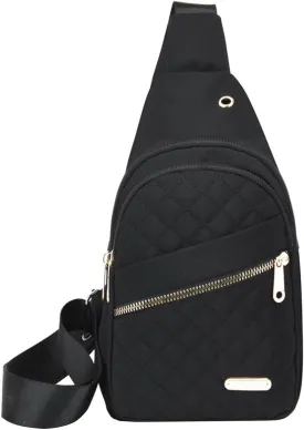 Fashionable Embroidery Diamond Shoulder Crossbody Bag Large Capacity Watertight Backpack with Data Hole
