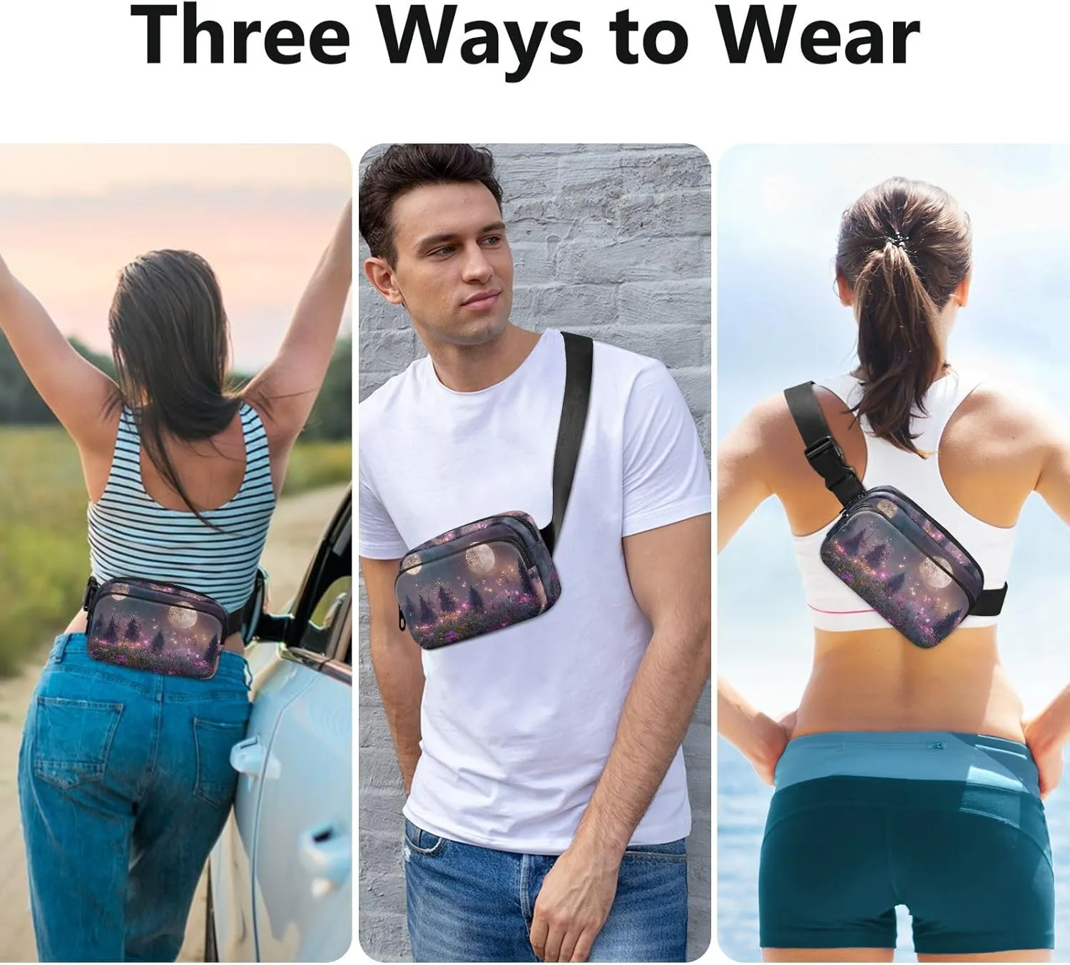 Froest Belt Bag for Women Fanny Pack Lightweight Waist Bags Waterproof for Travel Walking Running Hiking Cycling