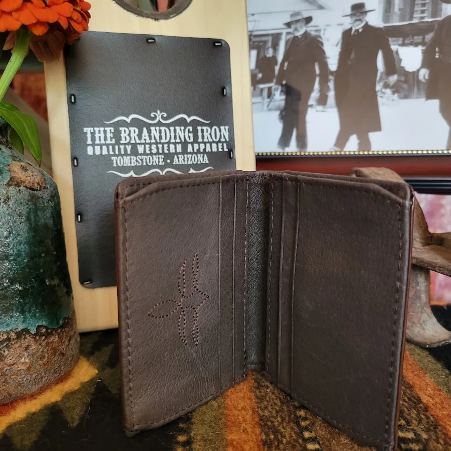 Front Pocket Bi-Fold Leather Wallet the "Tooled" by Justin    2005783W4