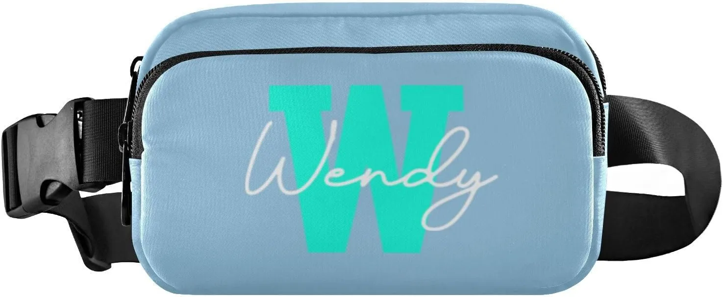 Generic Light Blue Custom Fanny Packs for Women Belt Bag Waterproof Fanny Pack Cross Body Bag Waist Packs with Adjustable Strap Small Crossbody Bags for Sports Running Men Traveling Hiking