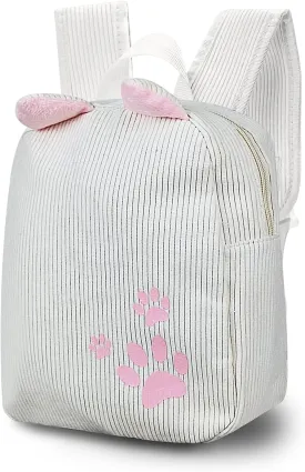 Girls Backpack, Corduroy Cute Small Backpacks for Girls and Women, Delicate Girls Backpack Purse for Travel (beige)