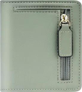 Gostwo Small Wallet for Women, Slim Bifold Credit Card Holder, Compact RFID Blocking Cash Wallet, Billfolds Thin Leather Zipper Pocket, Mini Wallet Gift for Ladies Teen Girls Travel with ID Window