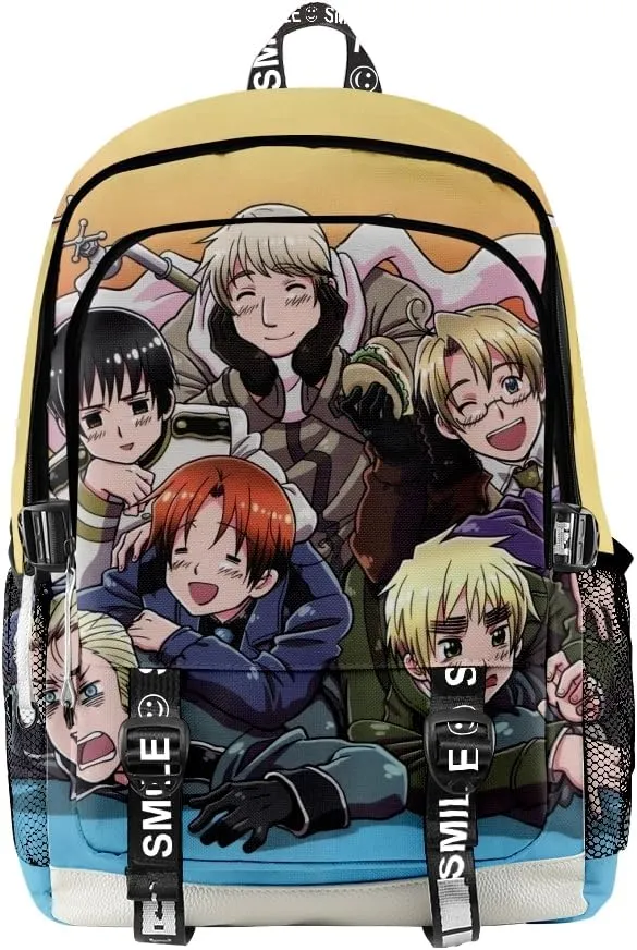 ISaikoy Anime Axis Powers Hetalia Backpack Daypack Laptop Bag 3D Printing School Bag Bookbag 6