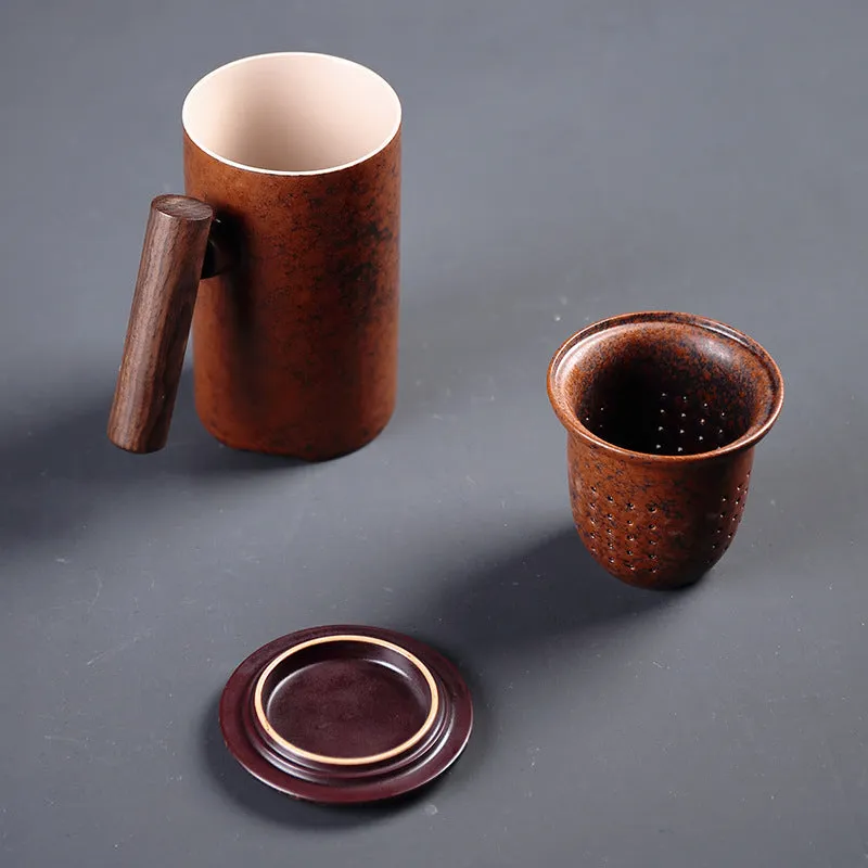 Japanese Coffee Mug, Vintage Coffee Mugs With Wooden