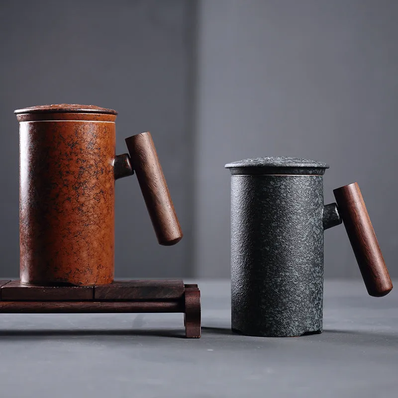 Japanese Coffee Mug, Vintage Coffee Mugs With Wooden
