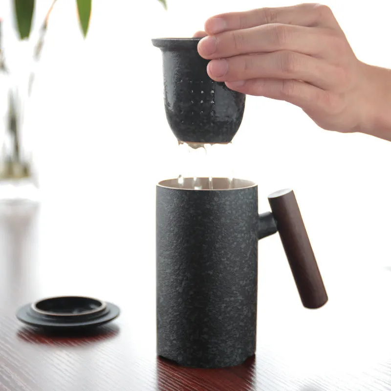 Japanese Coffee Mug, Vintage Coffee Mugs With Wooden