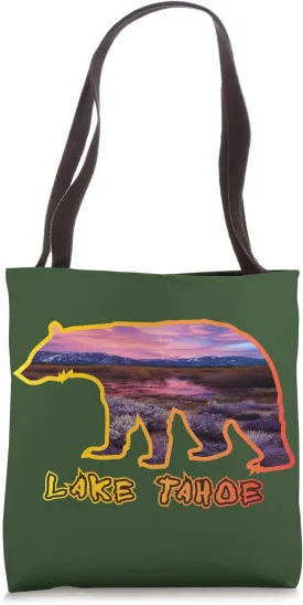 Lake Tahoe Bear - SLT Meadow Sunset Tote Bag