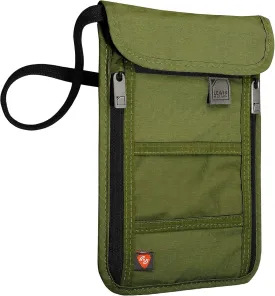 Lewis N. Clark Men's RFID Blocking Stash Wallet, Travel Neck Pouch Passport Holder for Women & Men, Olive, One Size