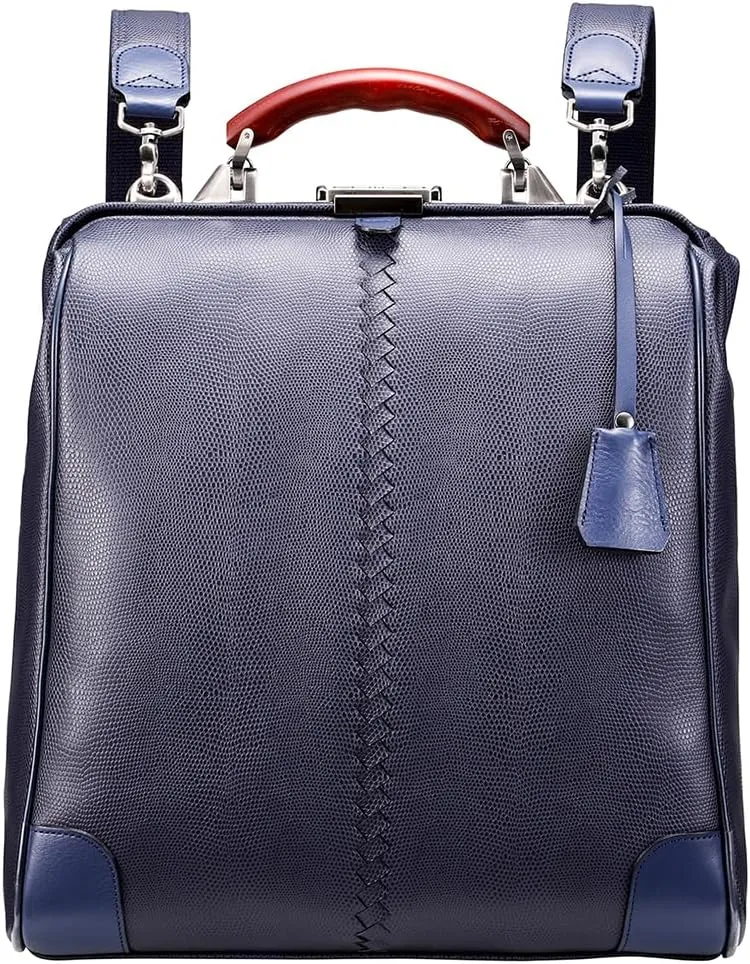 Lizard Men's Vertical Doctor Bag, Toyooka Kaban, Made in Japan