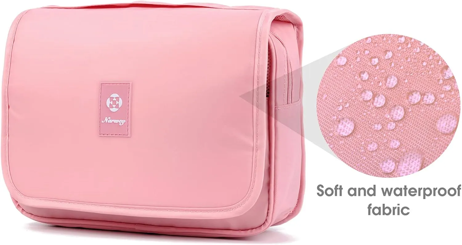 Narwey Hanging Travel Toiletry Bag Cosmetic Make up Organizer for Women and Girls Waterproof