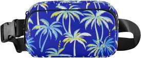 Palm Trees Fanny Packs for Women Men Crossbody Bag Fashion Waist Packs Sling Belt Bag Waist Pouch with Adjustable Strap for Travel Hiking Outdoors