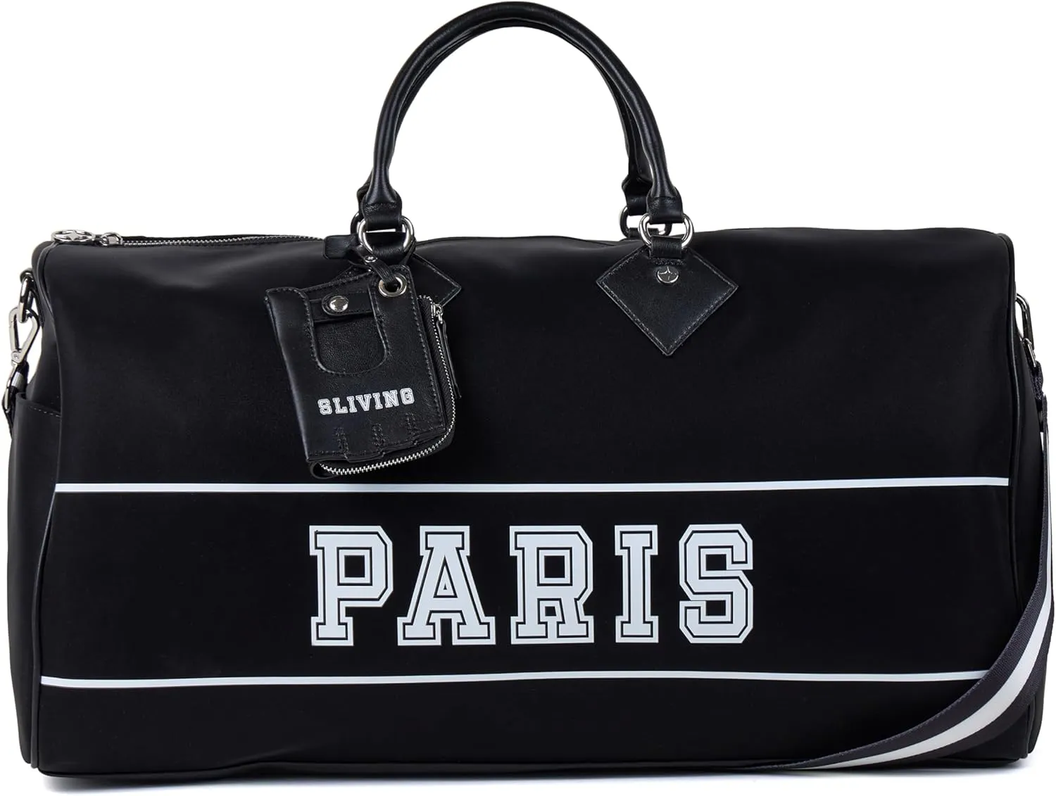 Paris Hilton York Black Duffle Bag with removable Strap and SLIV Card Case