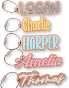 Personalized Backpack Name tags, Kids Custom Backpack Keychains, Name Tags, Diaper Bag Tags, Lunch Box Keychain