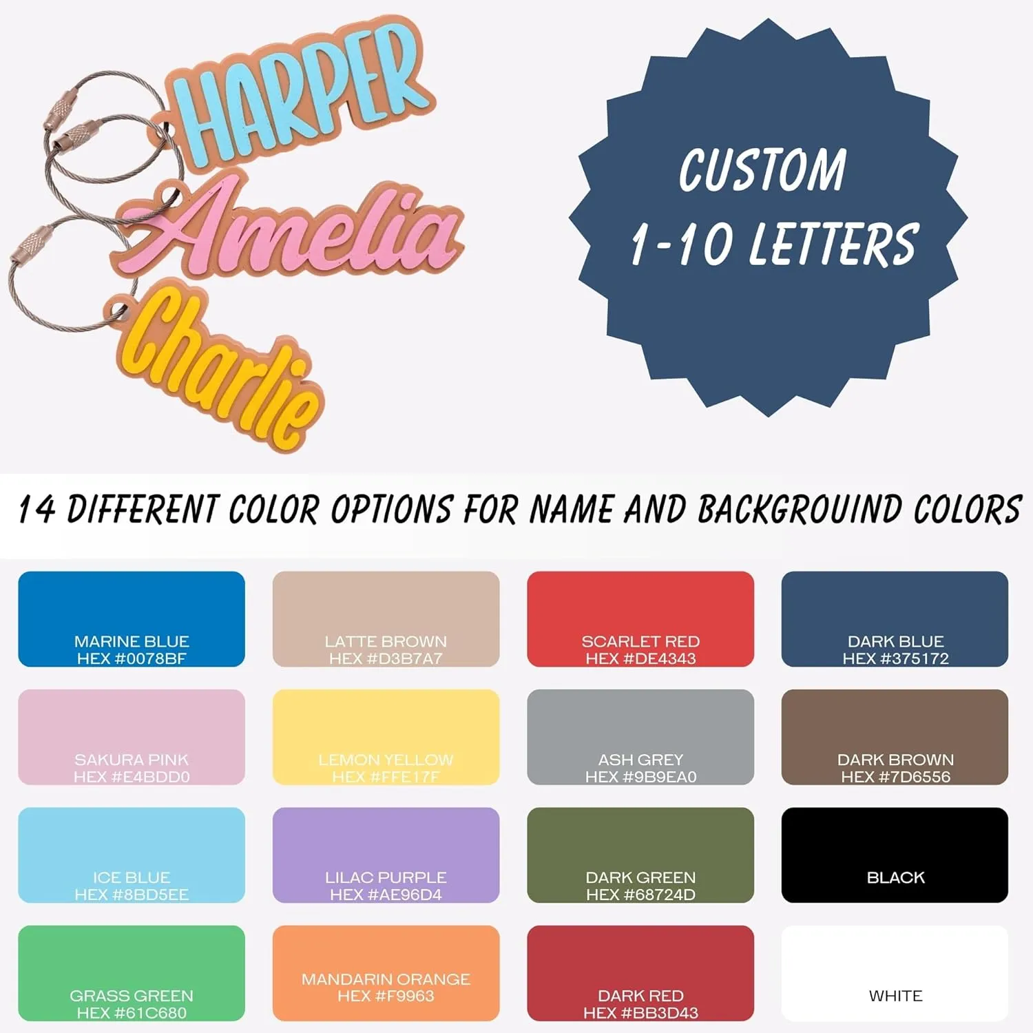 Personalized Backpack Name tags, Kids Custom Backpack Keychains, Name Tags, Diaper Bag Tags, Lunch Box Keychain