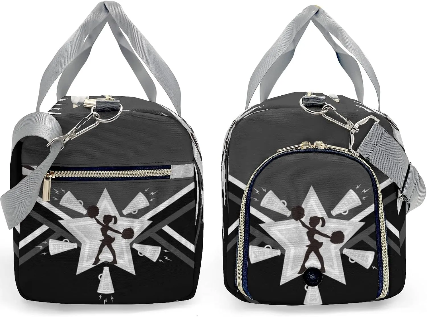 Personalized Name Duffel Bag Cheerleader Cheer Quote Grey Ultimate Travel Bags: Your Companion for Every Adventure