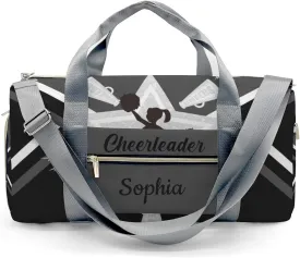 Personalized Name Duffel Bag Cheerleader Cheer Quote Grey Ultimate Travel Bags: Your Companion for Every Adventure