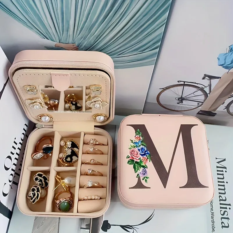 Portable Travel Jewelry Case and Organizer with Mirror