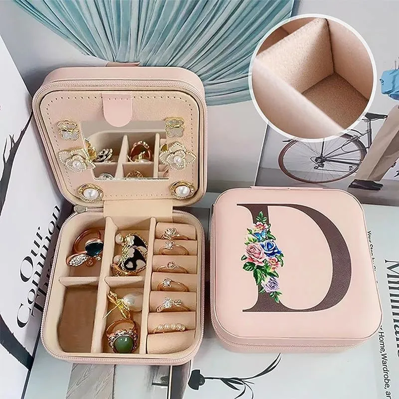 Portable Travel Jewelry Case and Organizer with Mirror