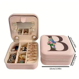 Portable Travel Jewelry Case and Organizer with Mirror