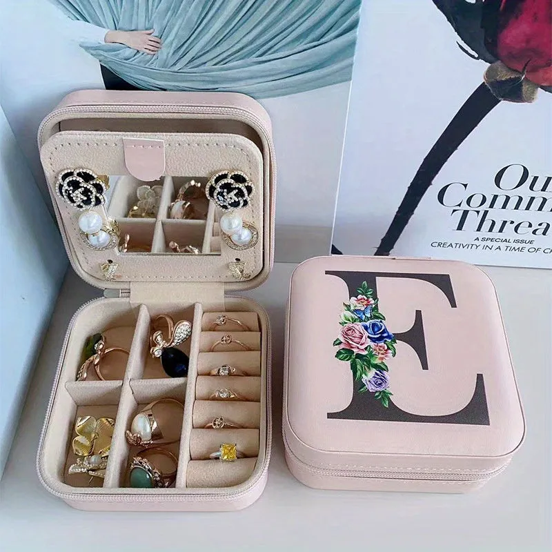 Portable Travel Jewelry Case and Organizer with Mirror