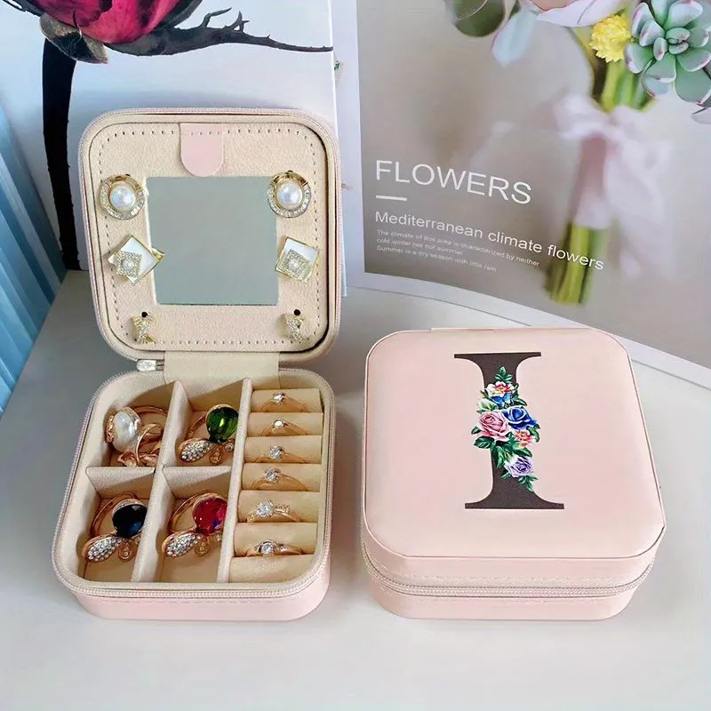 Portable Travel Jewelry Case and Organizer with Mirror