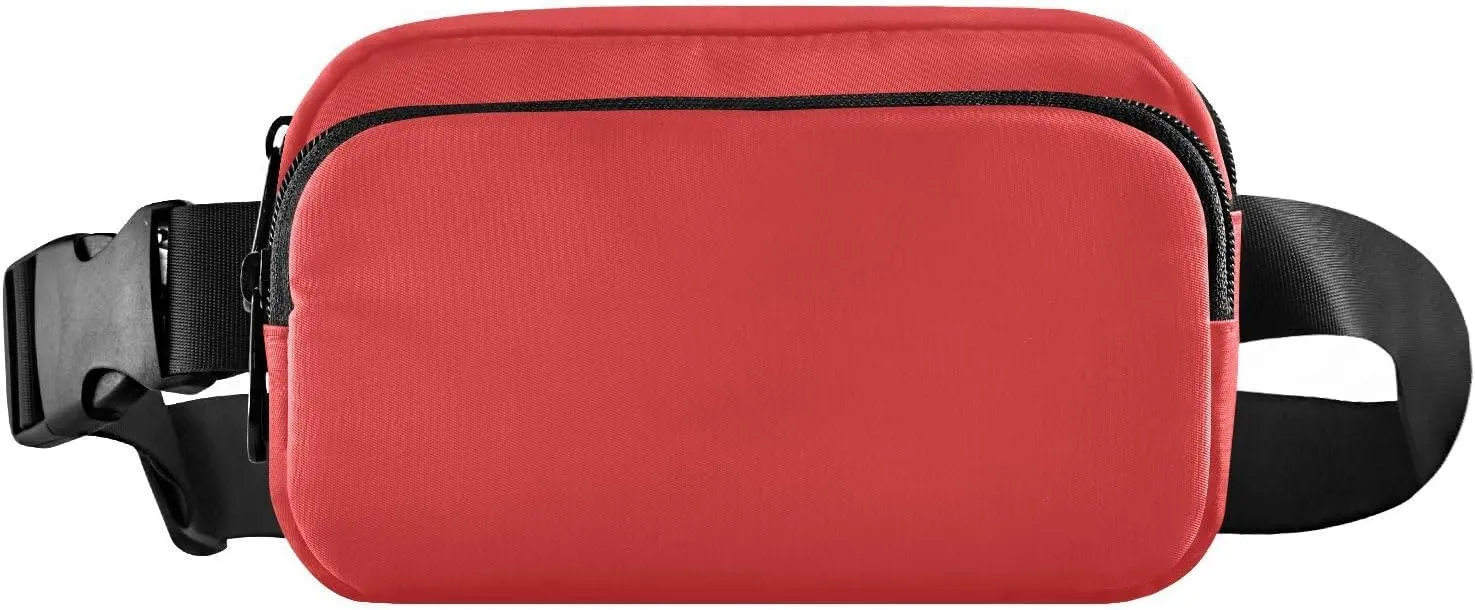 Red Fanny Packs for Women Belt Bag Waterproof Fanny Pack Cross Body Bum Bag Fashion Waist Packs Small Crossbody Bags for Traveling Running Sports Hiking Men