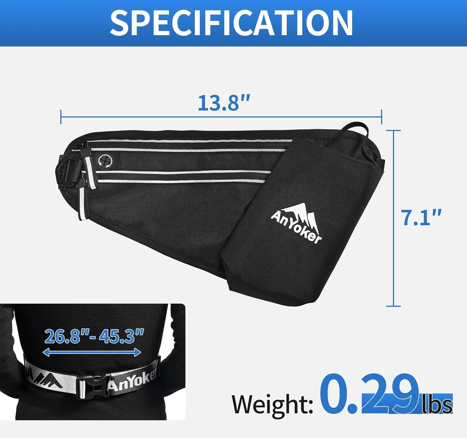 Running Hydration Belt with Water Bottle Holder, Walking, Hiking Fanny Pack for Phone, Key, Card, Outdoor sport Runners Essentials Accessories Marathon Triathlon Walking Jogging Gear (Black)
