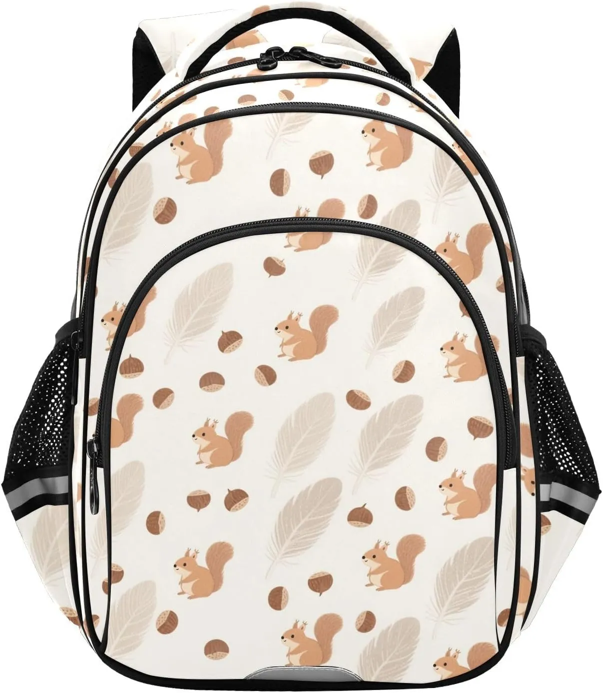 Squirrel Chestnut Feather Backpack for Kids 8-14 Years Boys Girls School Bookbag Daypack M 2300658
