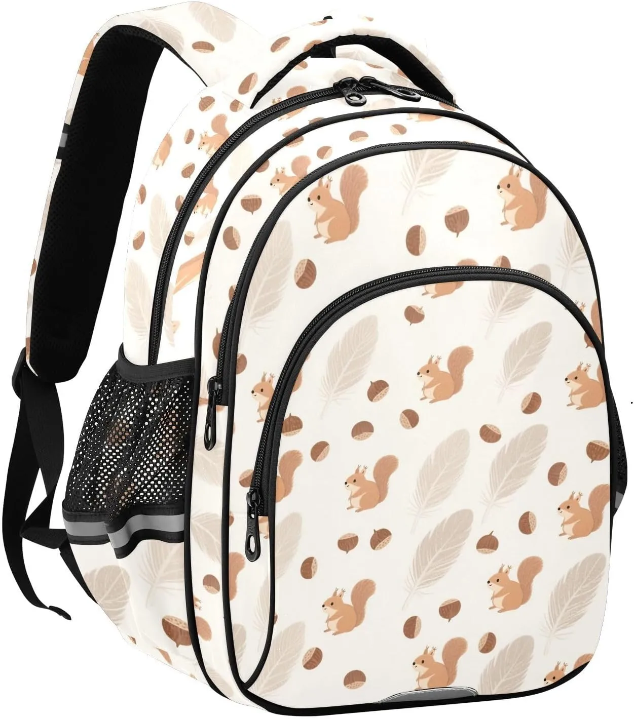 Squirrel Chestnut Feather Backpack for Kids 8-14 Years Boys Girls School Bookbag Daypack M 2300658