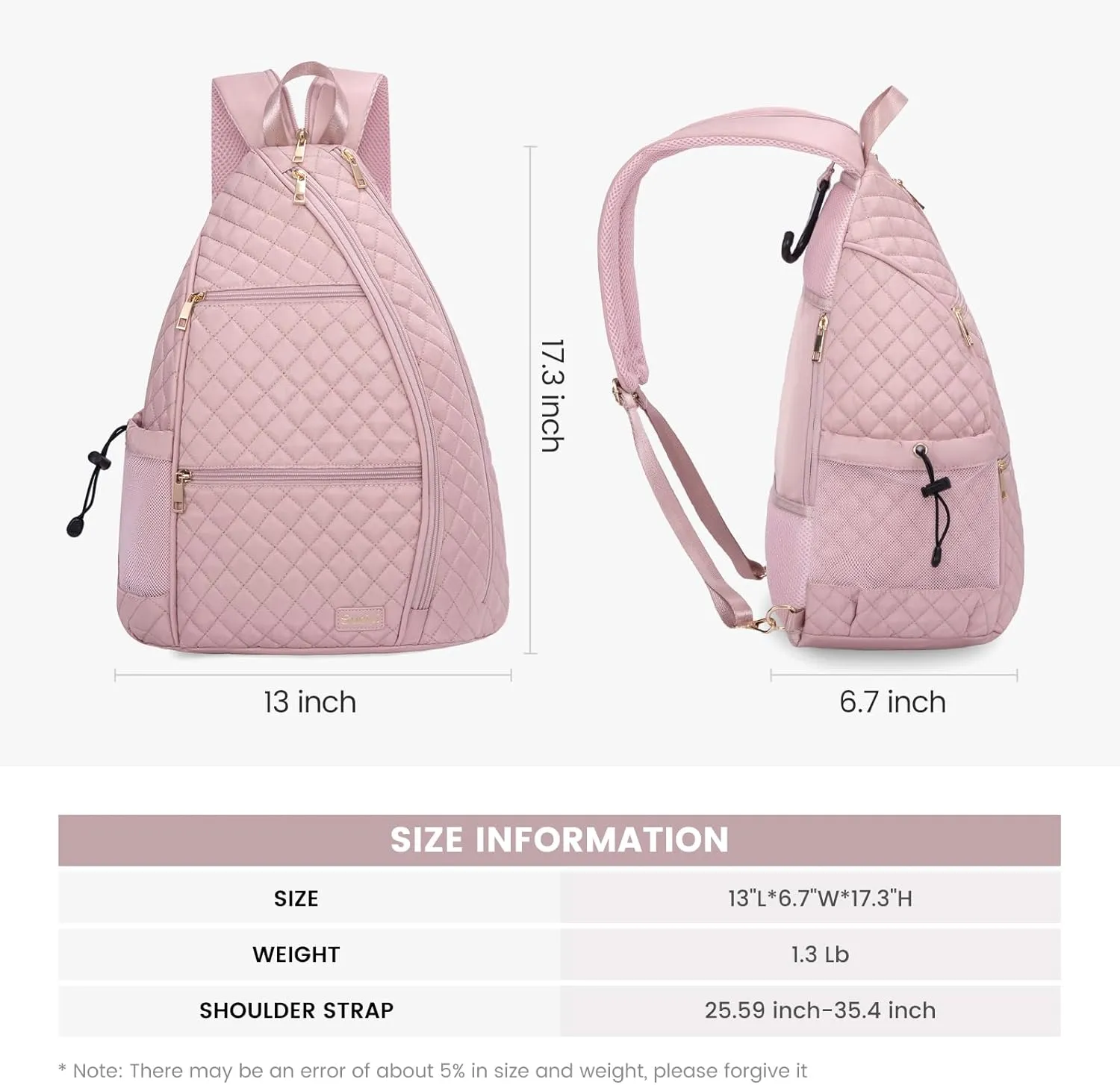 Sucipi Women's Pickleball Backpack - Quilted Crossbody Sling Bag for Tennis & Pickleball Paddle
