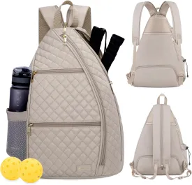 Sucipi Women's Pickleball Backpack - Quilted Crossbody Sling Bag for Tennis & Pickleball Paddle