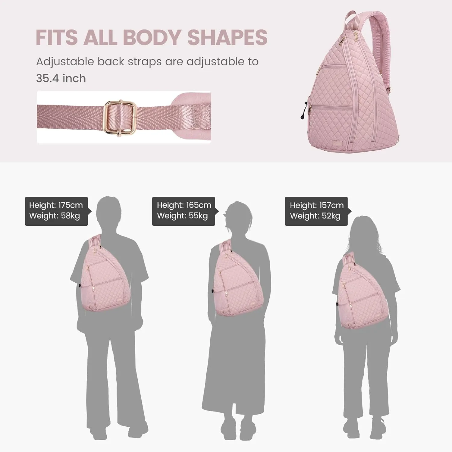 Sucipi Women's Pickleball Backpack - Quilted Crossbody Sling Bag for Tennis & Pickleball Paddle