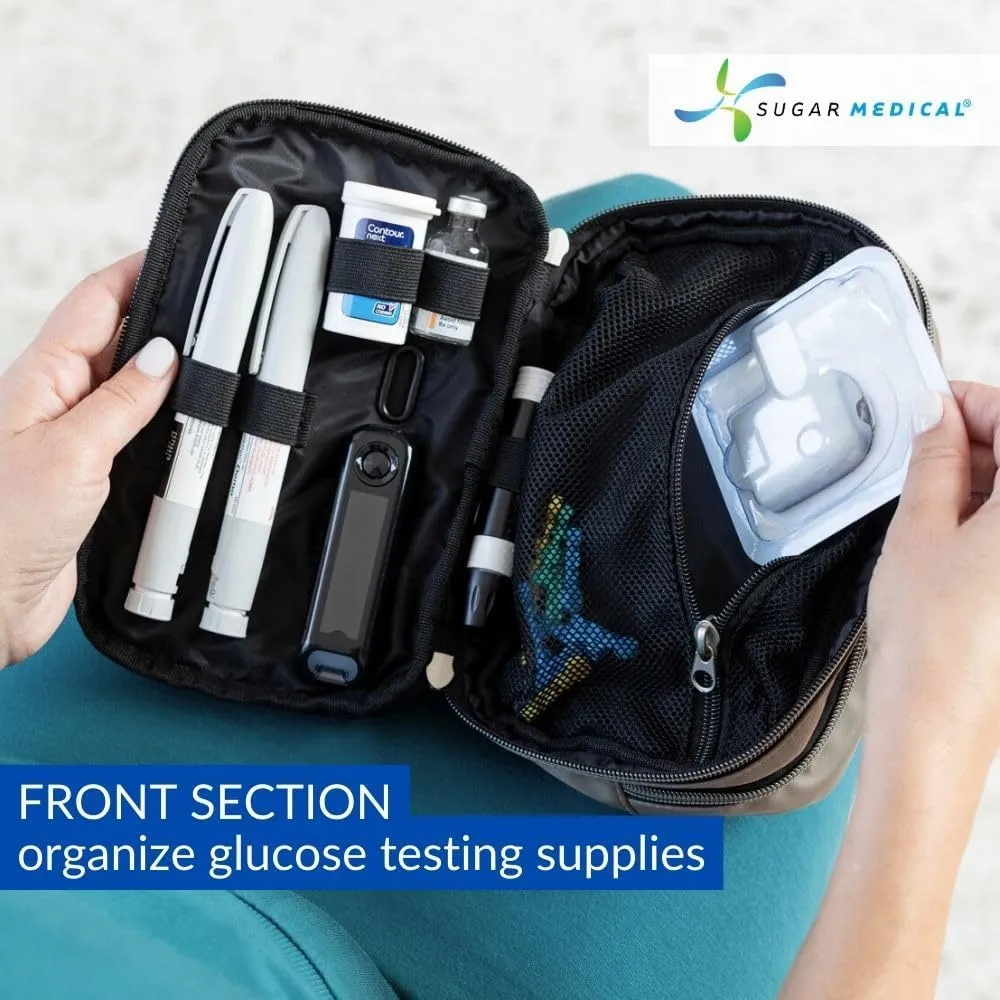 Sugar Medical Insulated Diabetes Supply Cross Body Fanny Pack | Diabetes Supply Case | Diabetic Care Products | Diabetic Supplies Travel Case | Diabetes Belt Bag with Adjustable Strap (Stonehendge)