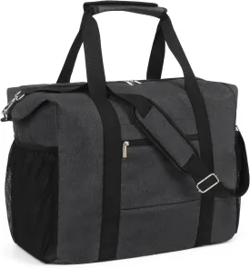 Travel Duffel Bag for Women Men,Sports Tote Gym Bag With Wet Pocke,Foldable Carry on Luggage Bag,Black
