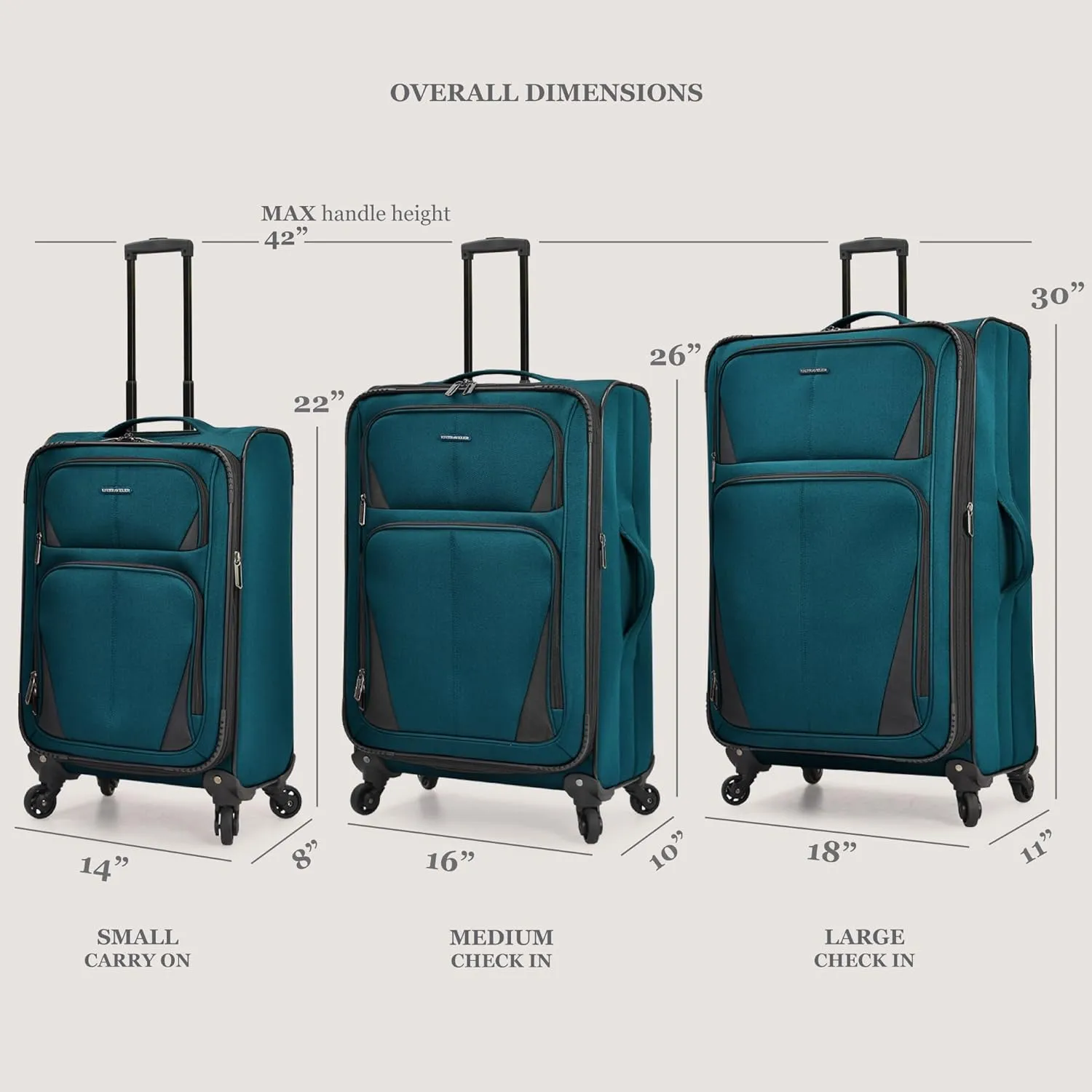 U.S. Traveler Aviron Bay Expandable Softside Luggage with Spinner Wheels, Purple, Carry-on 22-Inch
