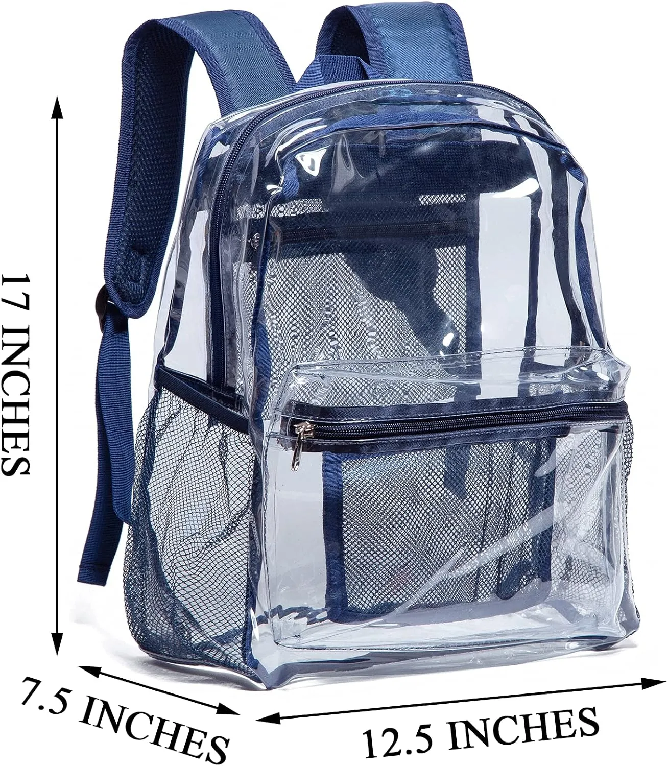 Vorspack Clear Backpack Heavy Duty PVC Transparent Backpack with Reinforced Strap for College Workplace