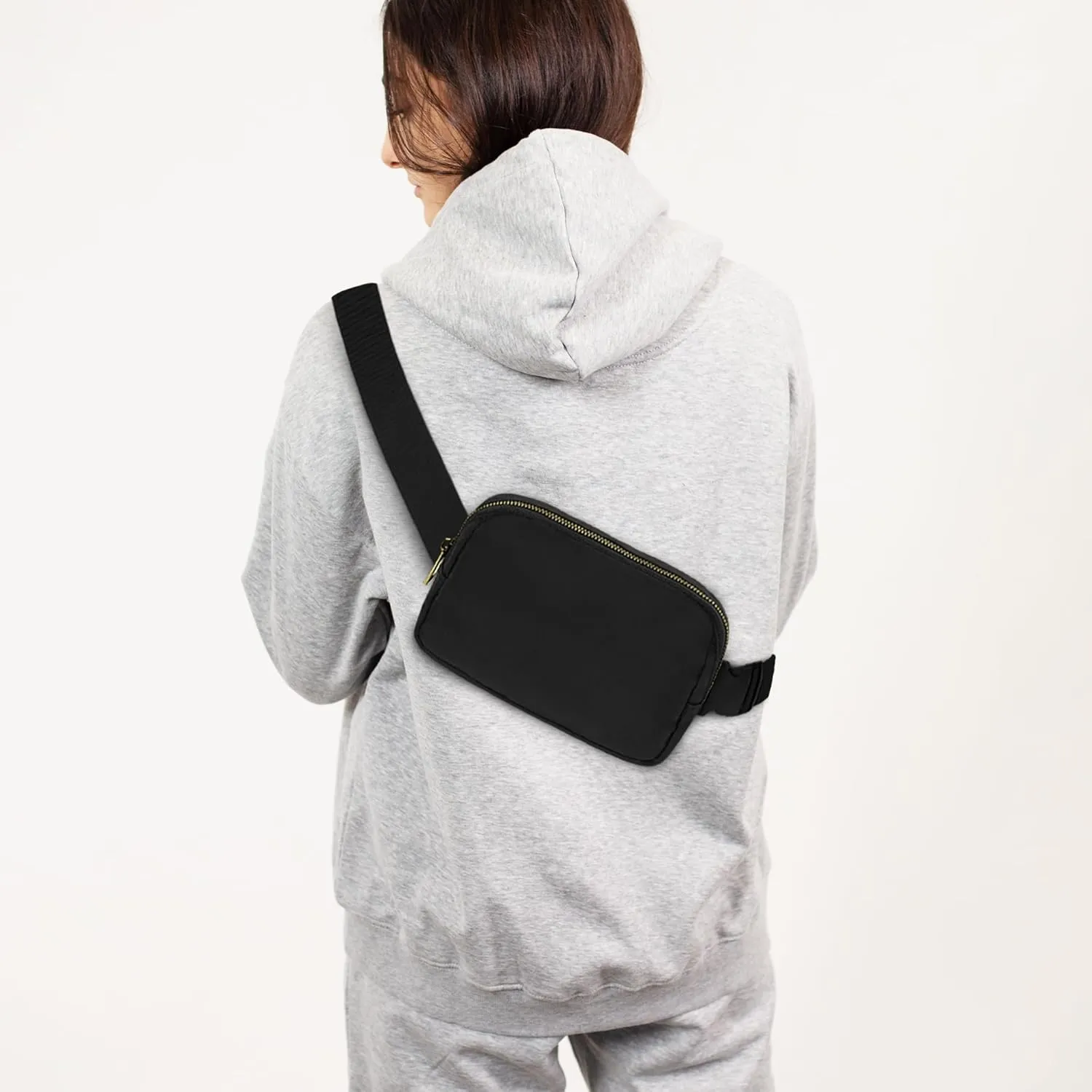 Waist Belt Bag Fashion Fanny Women and Men Gift Waist Pack With Adjustable Strap For Travel Running Hiking Walking Black Beige