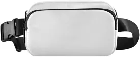 White Fanny Packs for Women Belt Bag Cross Body Bum Bag Waterproof Fanny Pack Fashion Waist Packs Small Crossbody Sling Bag for Traveling Running Sports Hiking Men