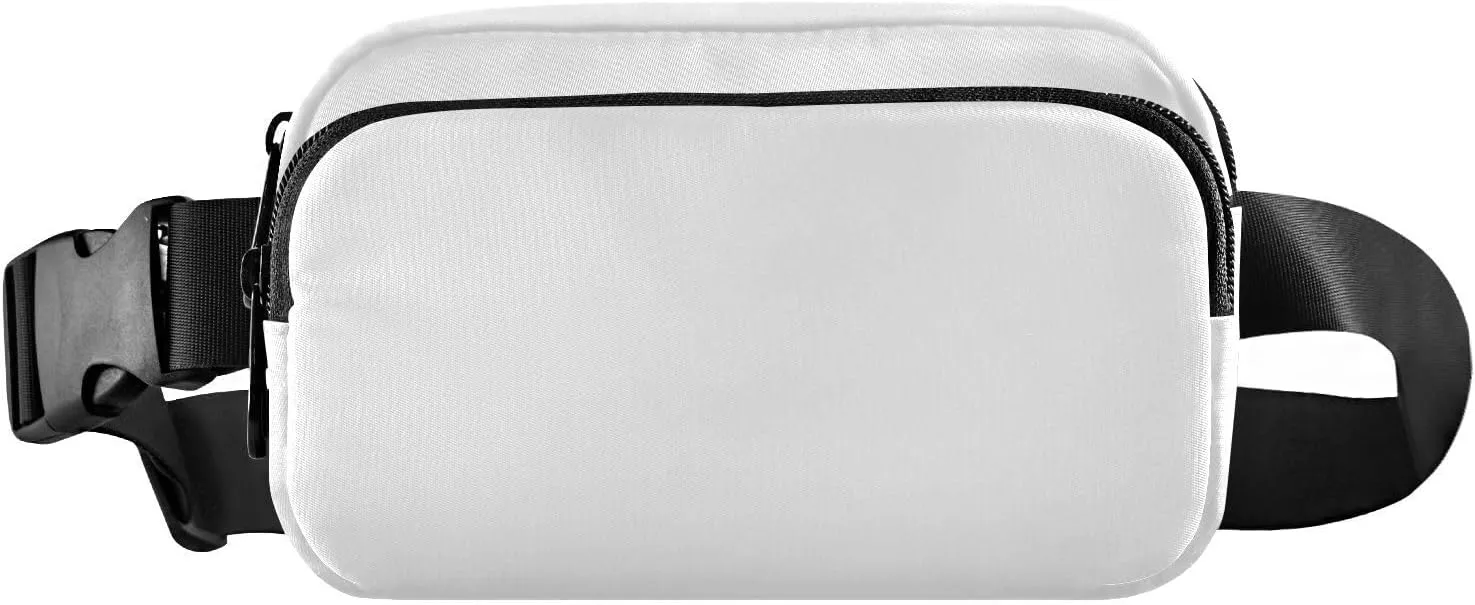White Fanny Packs for Women Belt Bag Cross Body Bum Bag Waterproof Fanny Pack Fashion Waist Packs Small Crossbody Sling Bag for Traveling Running Sports Hiking Men