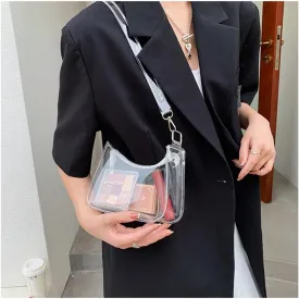 Women's Fashion Vintage Clear Crossbody Bag Stadium Approved Jelly Purse Concert Bag Festival Gifts