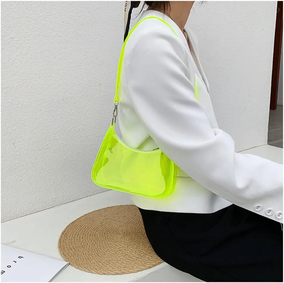 Women's Fashion Vintage Clear Crossbody Bag Stadium Approved Jelly Purse Concert Bag Festival Gifts